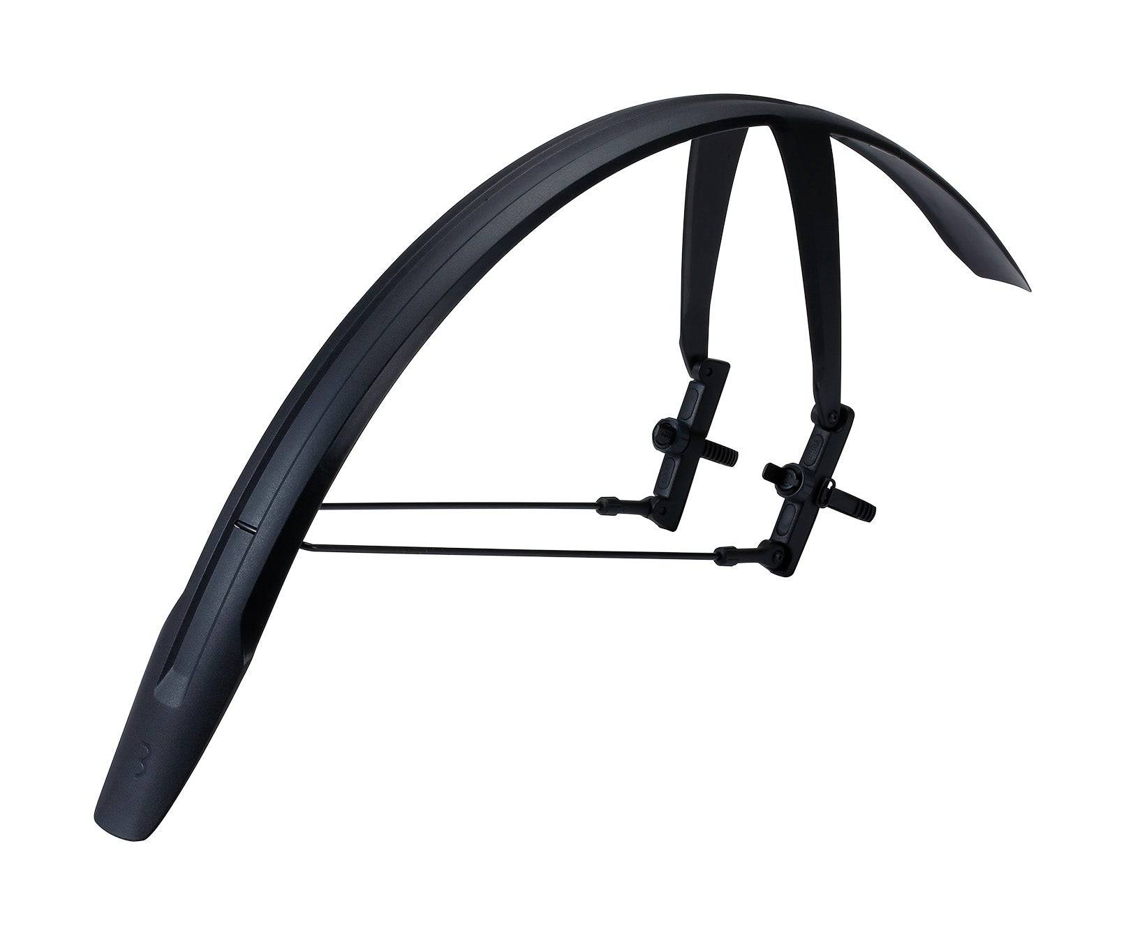 Black BBB BFD-65S DiscGuard 28-inch disc brake bike fender set with tool-free mounting, designed for bike accessories.