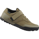 Shimano GE5 gravel shoes with SPD cleat compatibility, Enduro rubber sole, black and gray, lightweight cycling footwear.