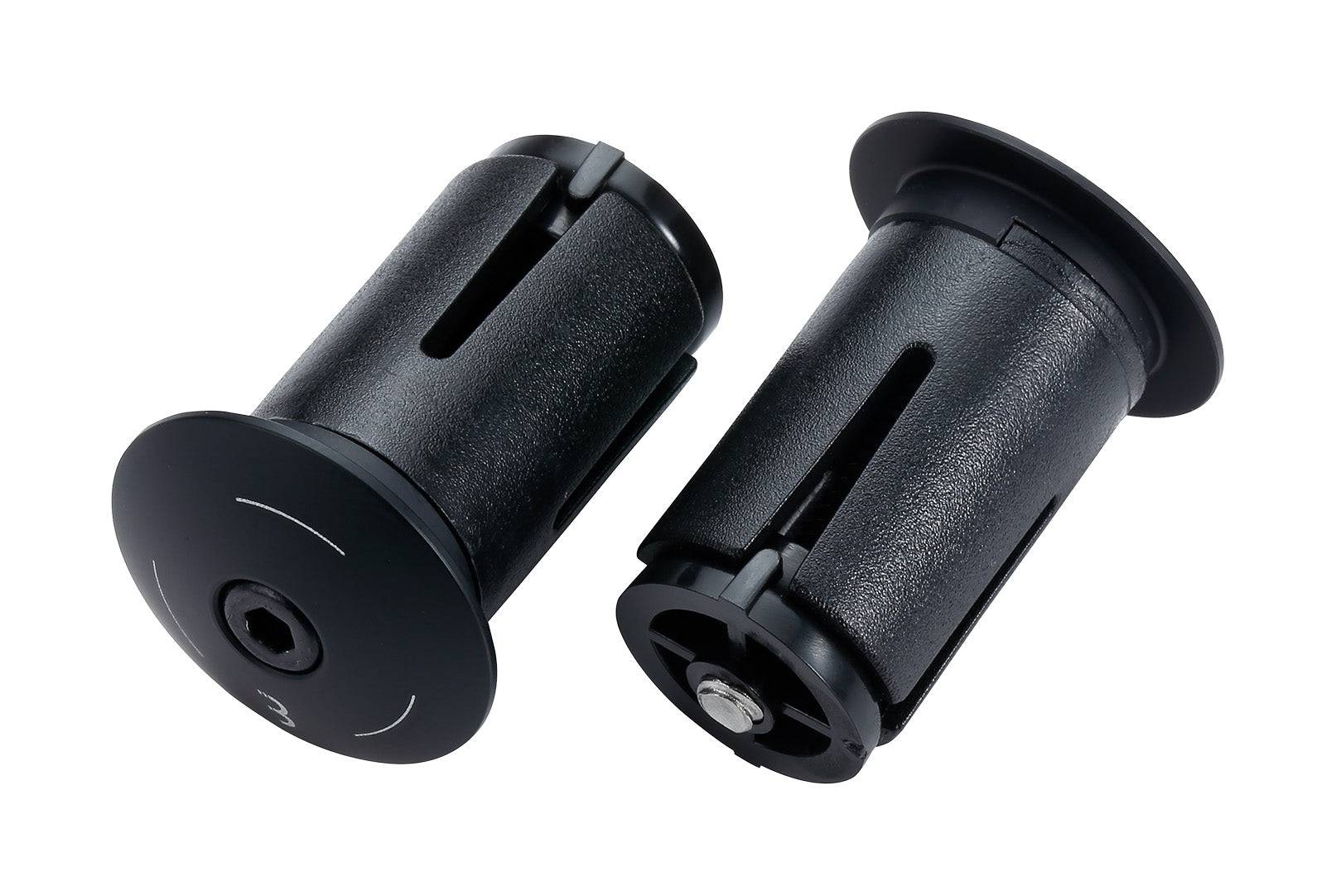 BBB ScrewOn Alu Bar End Caps for road bike handlebars, featuring sleek design and durable aluminum construction for Ø18-22mm handlebars.
