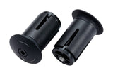 BBB ScrewOn Alu Bar End Caps for road bike handlebars, featuring sleek design and durable aluminum construction for Ø18-22mm handlebars.