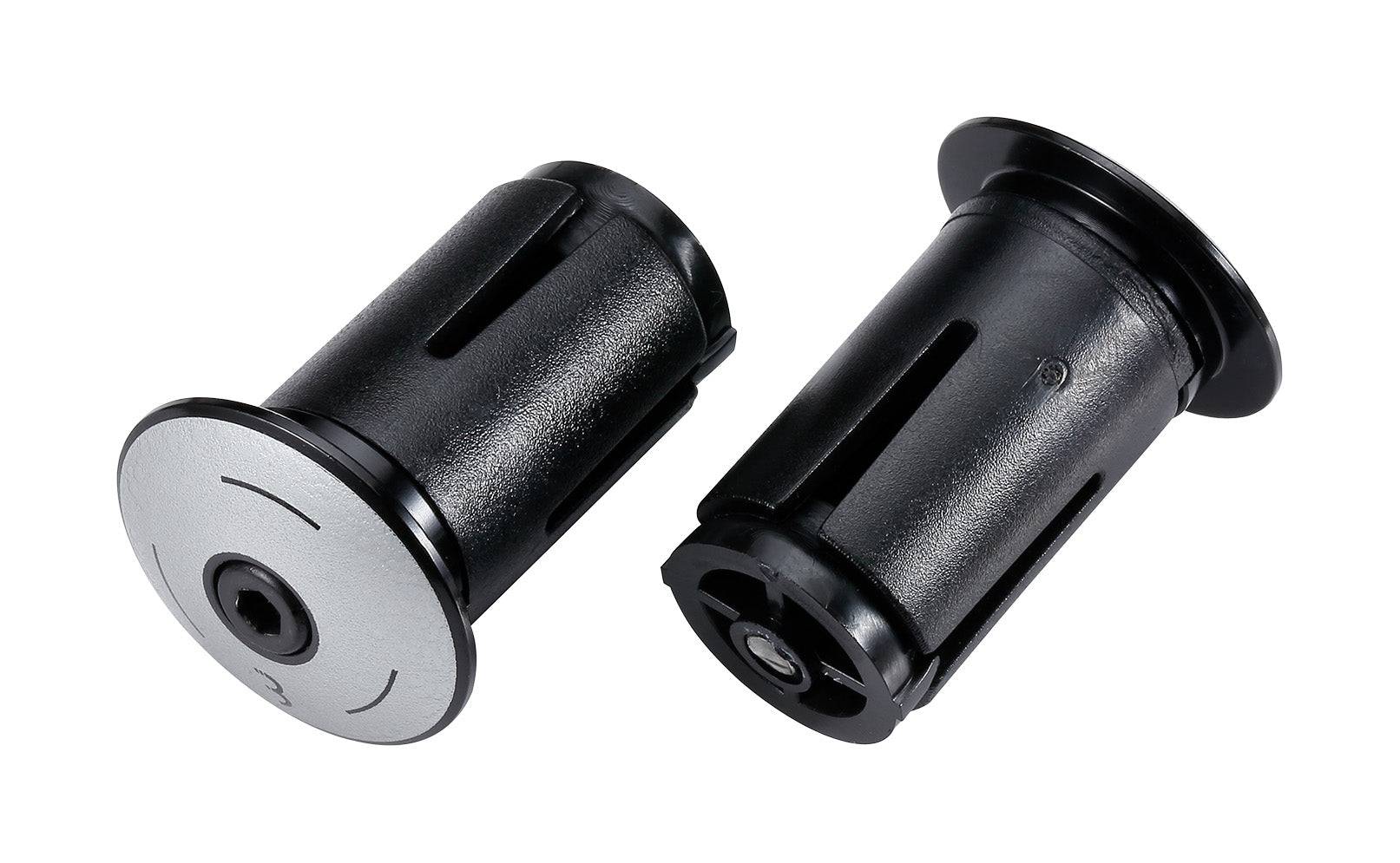 BBB ScrewOn Alu Bar End Caps for road bike handlebars, Ø18-22mm handlebar tape set, durable aluminum components.