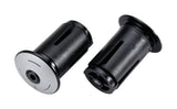 BBB ScrewOn Alu Bar End Caps for road bike handlebars, Ø18-22mm handlebar tape set, durable aluminum components.