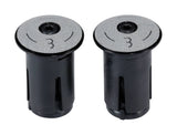 BBB ScrewOn Alu Bar End Caps for road bike handlebars, Ø18-22mm, black aluminum, secure fit for handlebar tape ends.
