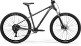 Merida Big Nine 20 mountain bike with aluminium frame and disc brakes, gray and black color, ready for off-road riding.