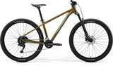 Merida Big Nine 60 MY26 aluminium hardtail mountain bike for XC trails, featuring a lightweight frame and green and gold design.