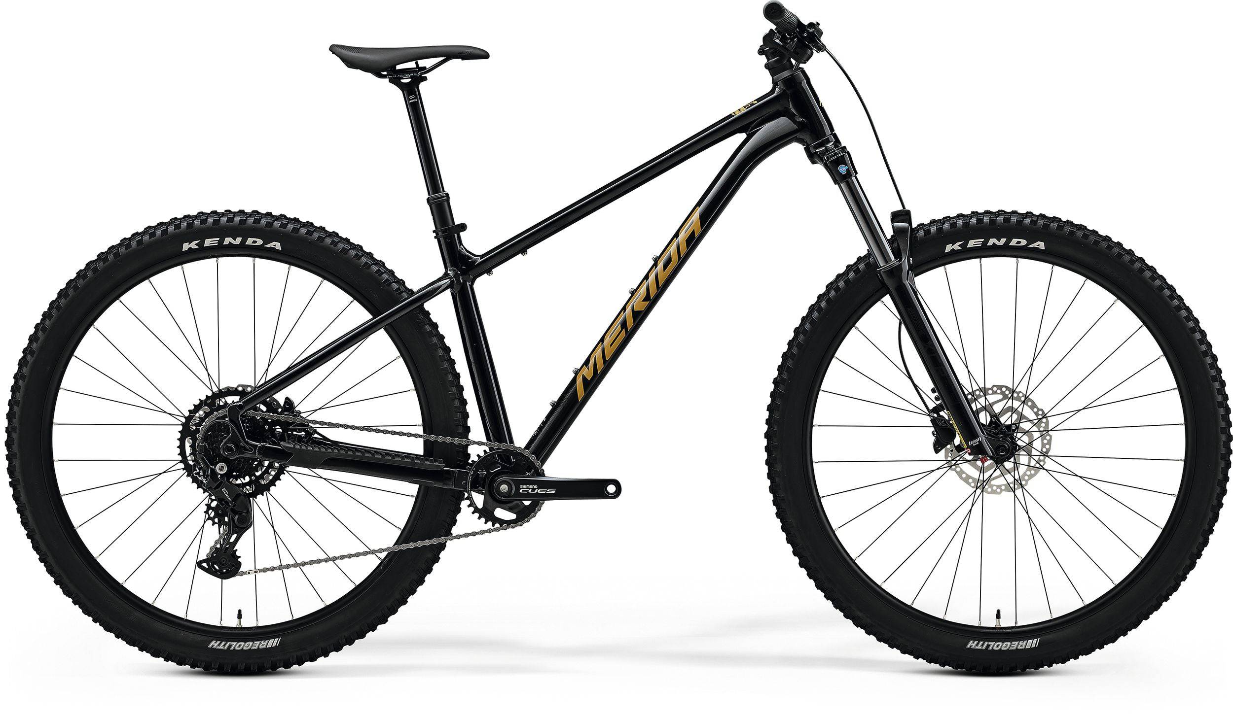 Merida Big Trail 300 29-inch hardtail mountain bike with Shimano CUES U4000 components and black-bronze frame.