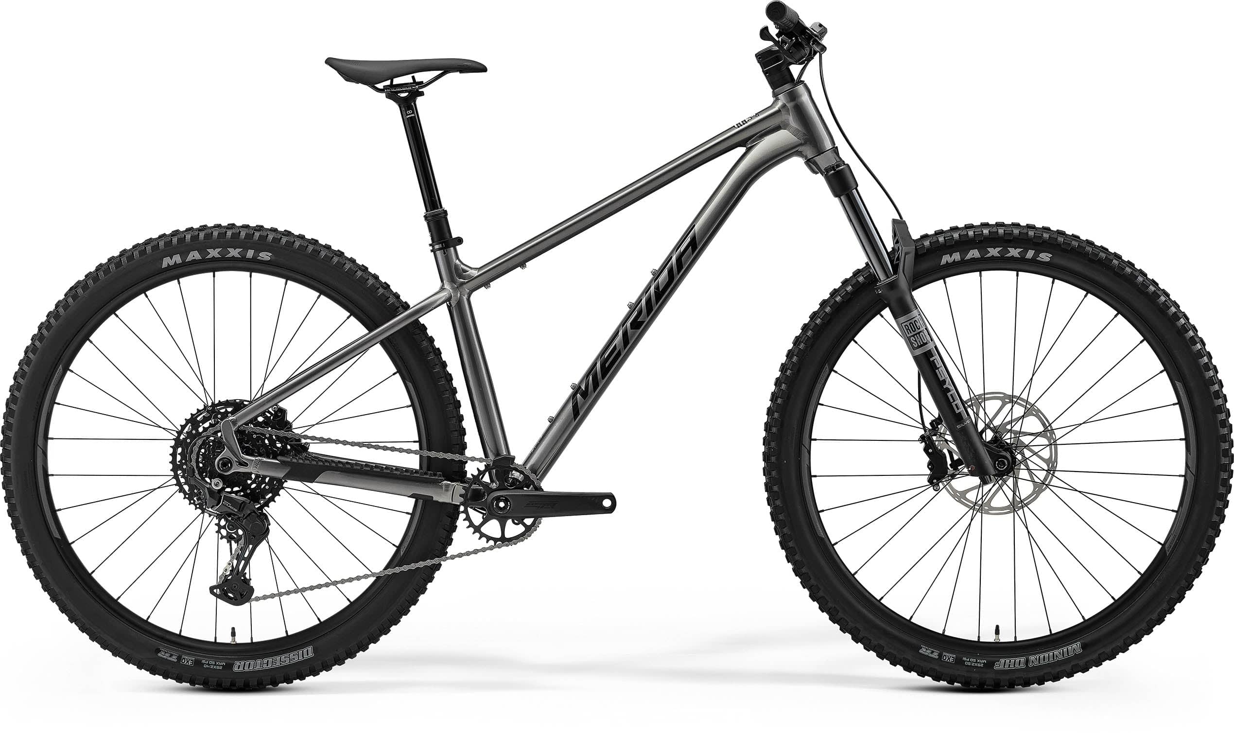 Merida Big Trail 500 MY26 29-inch hardtail mountain bike with disc brakes, featuring a grey and black frame design.
