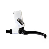 Dia-Compe Tech 77 BMX brake lever in cast alloy with 2/3 finger design, shown individually on a bike handlebar.