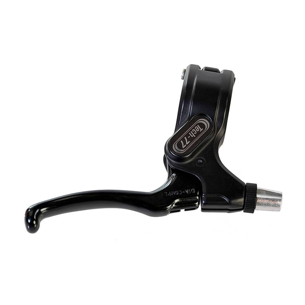 Dia-Compe Tech 77 BMX brake lever in cast alloy with 2/3 finger design, shown individually.