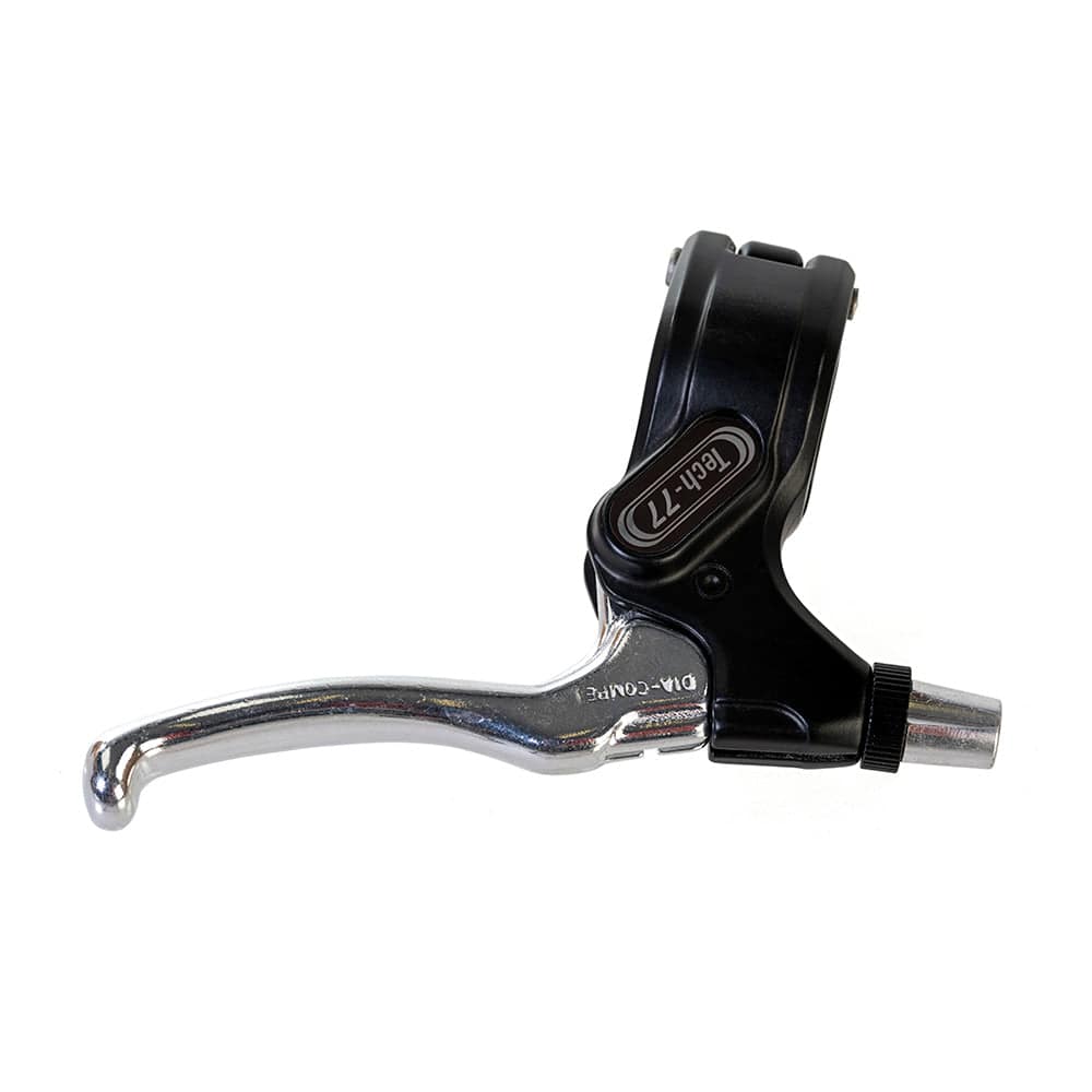 Dia-Compe Tech 77 BMX brake lever in cast alloy with 2/3 finger design, shown individually for durable bike brake control.