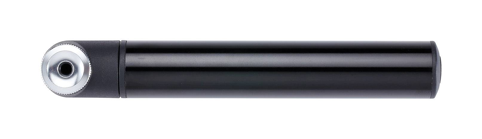 BBB BMP-103 SingleShot MTB mini pump with compact design and tubeless-compatible valve, inflates up to 60 psi for mountain bikes.