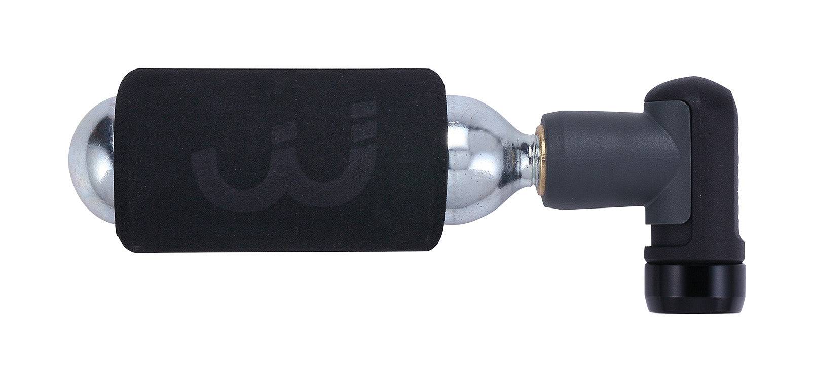 BBB BMP-111 AirPush CO2 mini bike pump with Presta and Schrader valves, compact bike tire inflator accessory.