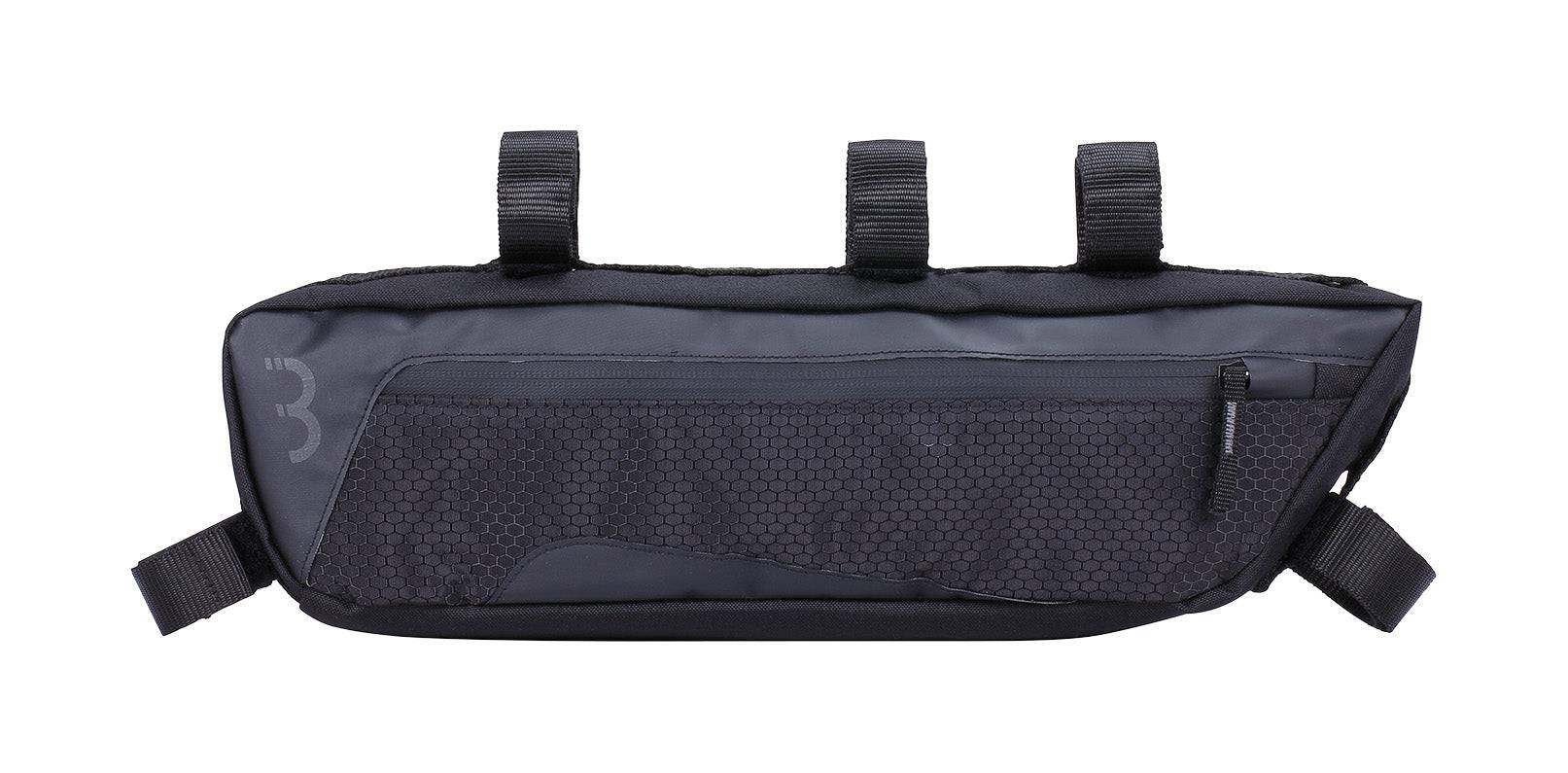 Black BBB BSB-142 Middle Mate Frame Bag for bikes, water-resistant small accessory mounted on bike frame.