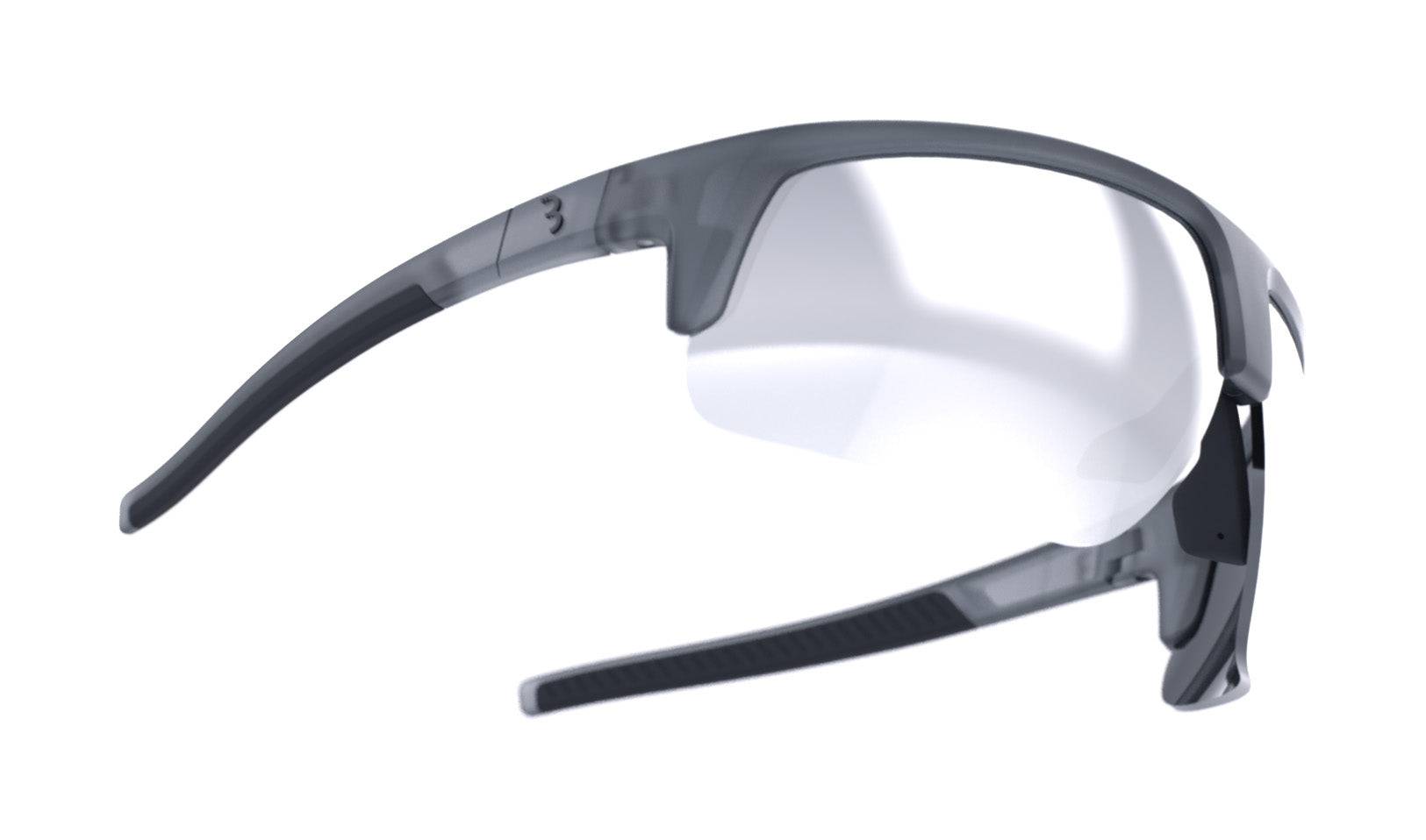 BBB Comet Sport Glasses BSG-75 with smoke and transparent lenses, adjustable fit, shown with both lens types attached.