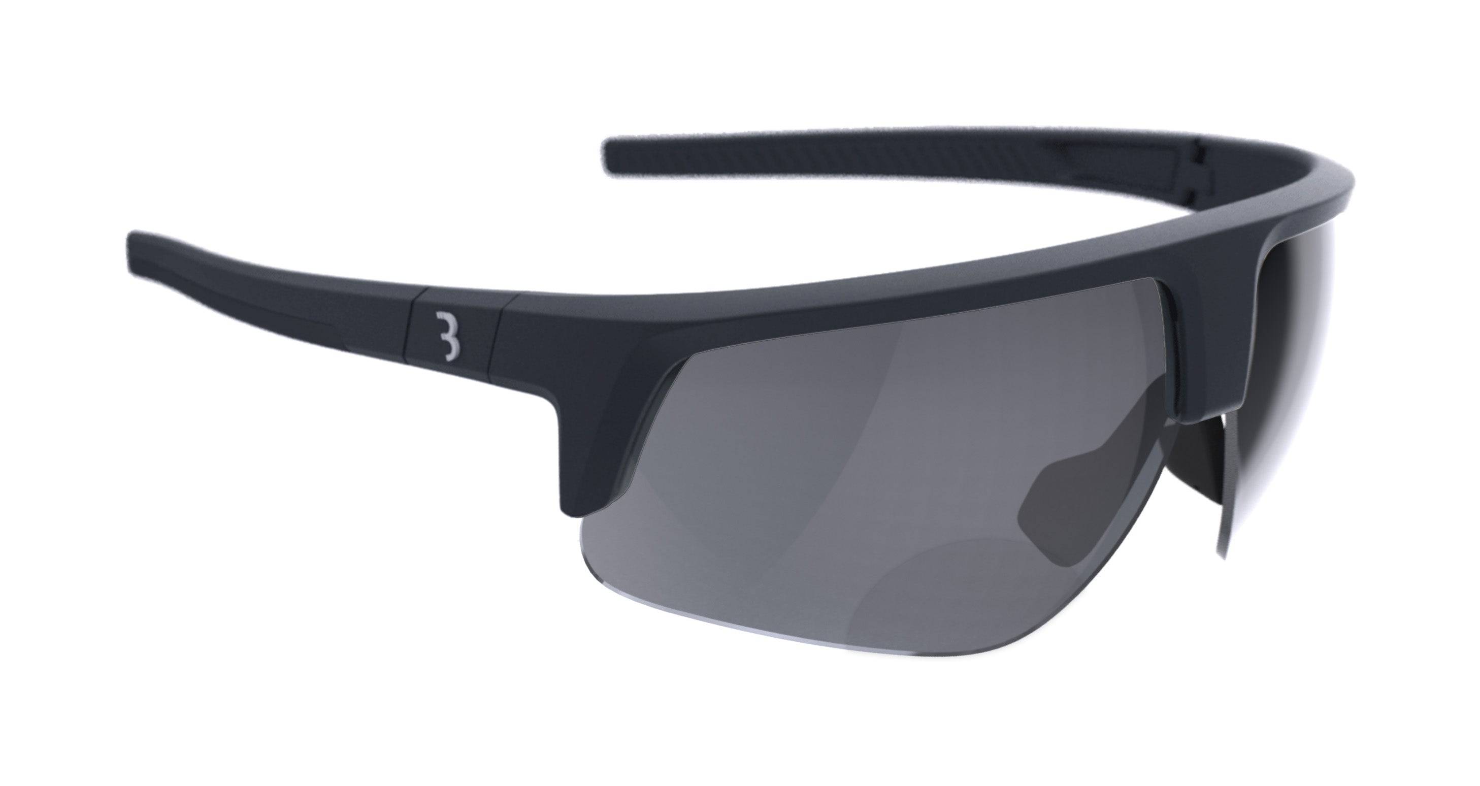 BBB Comet Reader Sport Glasses BSG-76 with bi-focal lenses and spare lens, showing lightweight frame and clear lenses.