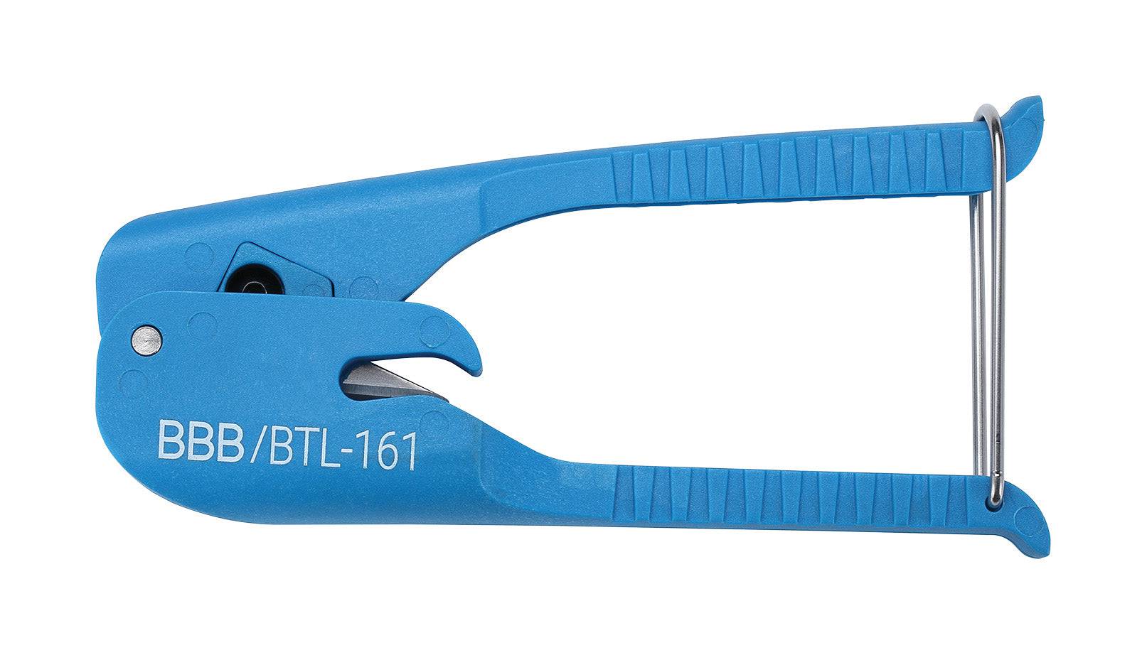 BBB BTL-161 hydraulic hose cutter for synthetic brake hoses, featuring a durable workshop tool with sharp blades and ergonomic design.