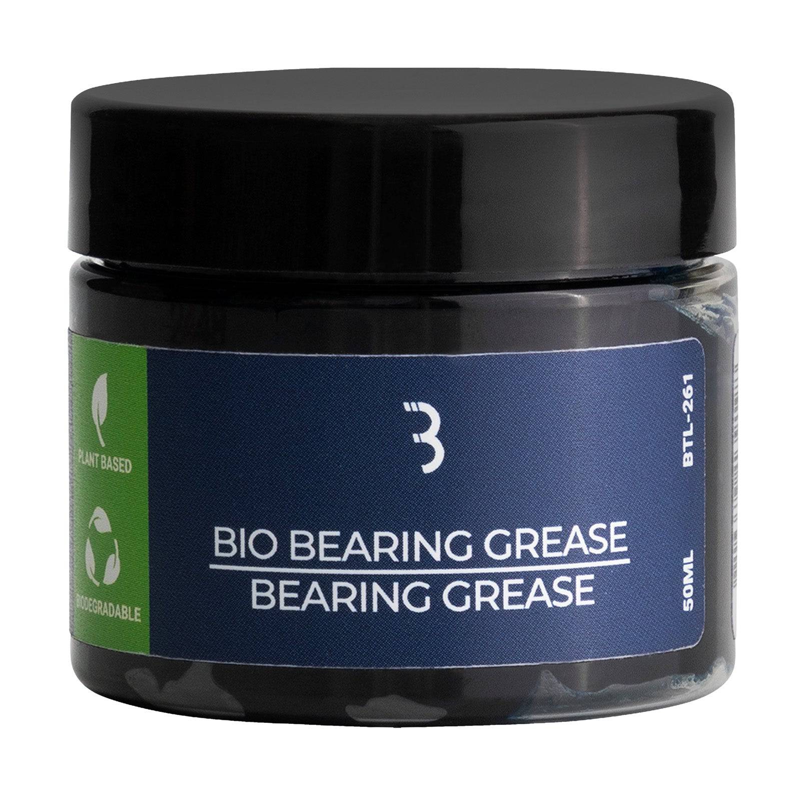 BBB BTL-261 BioBearingGrease 50ml eco-friendly cartridge bearing grease in a workshop setting, ready for bicycle or machinery maintenance.
