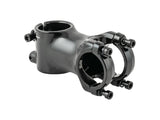 Bontrager approved black 1-1/8 inch stem with 31.8mm clamp, 7° angle, 60mm length for bicycle handlebars.