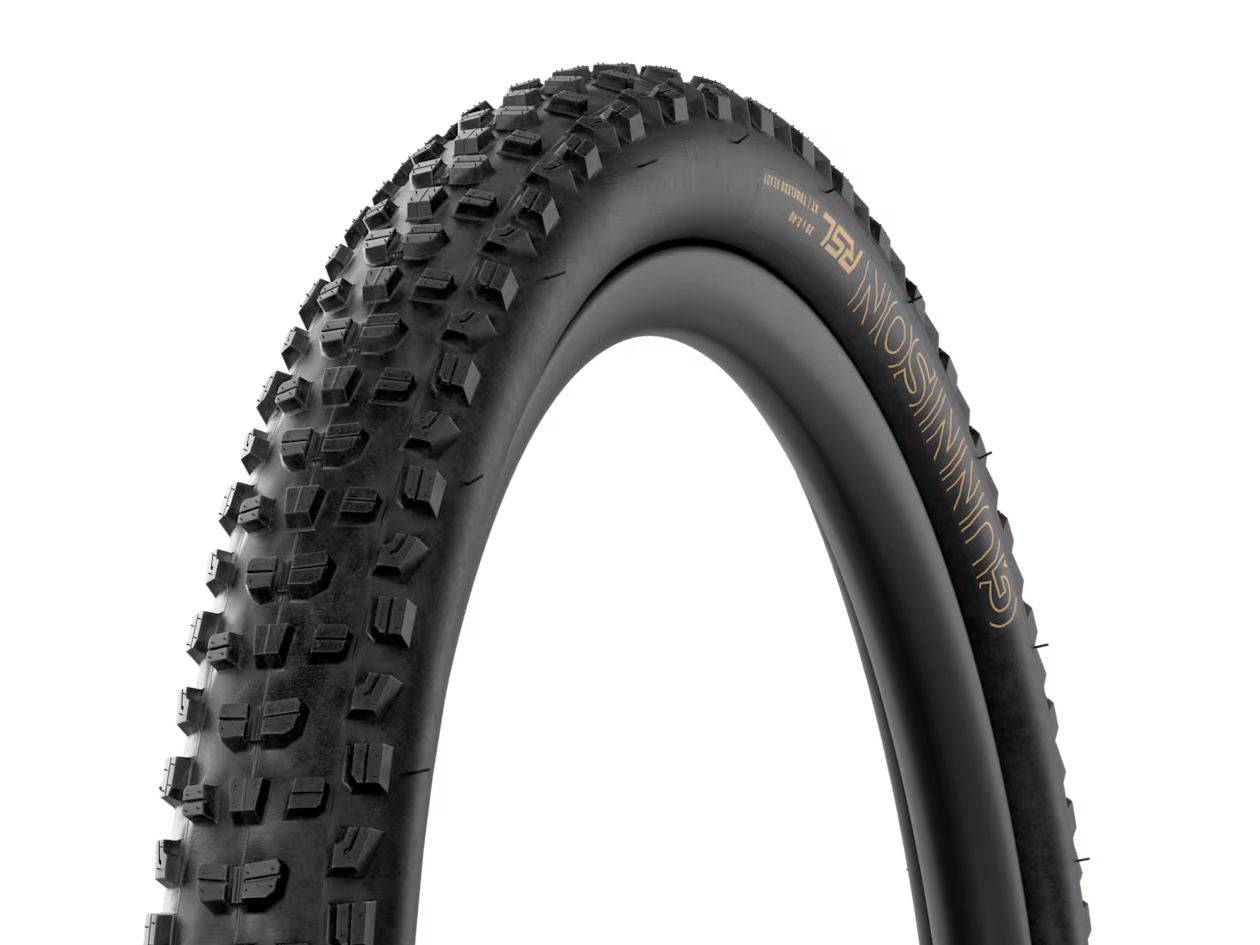 Bontrager Gunnison RSL XT TLR mountain bike tire with tubeless-ready design and rugged tread for off-road cycling.