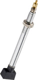 Bontrager tubeless rectangular base TLR valve stem for MTB wheels with removable core, showing the black valve with metal components.