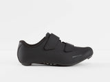 Bontrager Solstice road cycling shoe with adjustable closure and SPD cleat compatibility, showing the shoe's sleek design and ventilation.