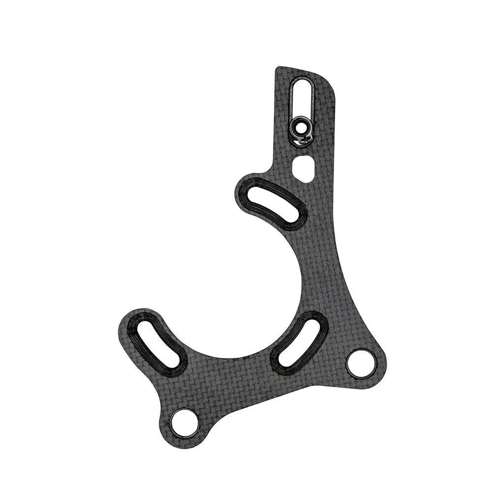 MRP AMg V2 chain device with carbon backplate for drivetrain protection, showing sleek black component designed for bike components.