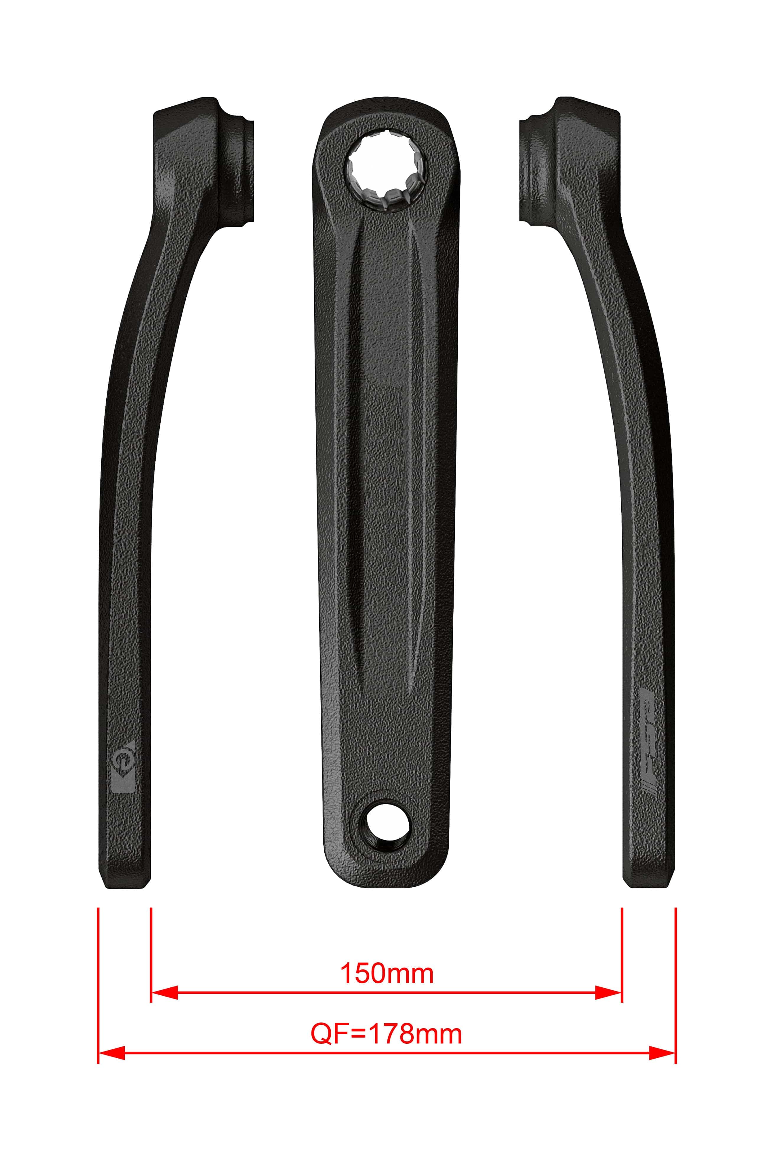 FSA CK-320 ISIS Drive black ebike chainset with 27.5mm crank arms, compatible with Yamaha e-bike components.