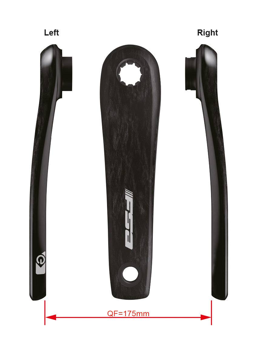 FSA Ebike Chainset CK-701 ISIS Drive Carbon Crankset with 160-175mm length for e-bike components, featuring Bosch G2 compatibility