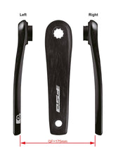 FSA Ebike Chainset CK-701 ISIS Drive Carbon Crankset with 160-175mm length for e-bike components, featuring Bosch G2 compatibility