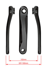 FSA Ebike Chainset CK-746-2 JIS black anodized aluminum crankset with 22.5mm spindle for bicycle components.