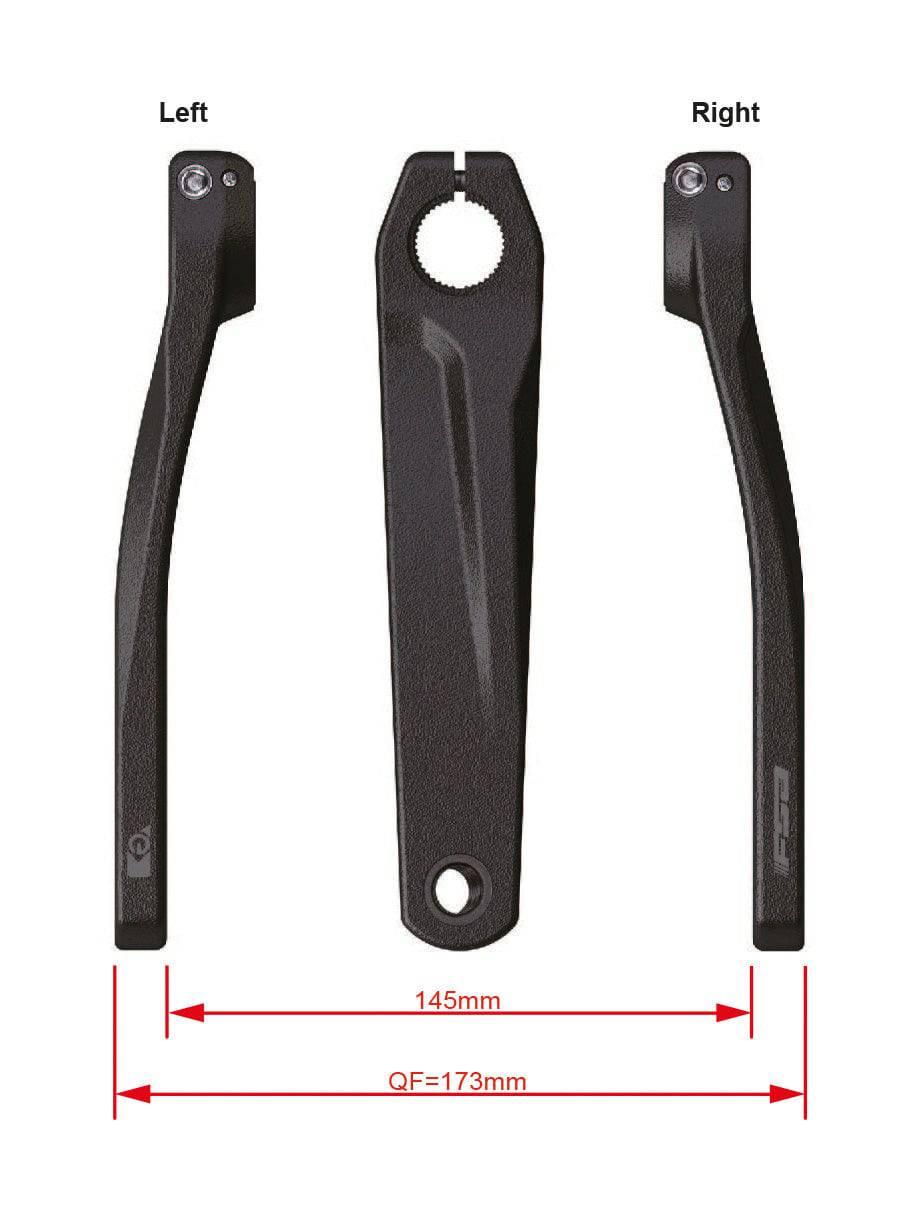 FSA Ebike Chainset CK-752 with Shimano EP800 crank, 24mm black crank arm, 165mm length, bike component for electric bikes