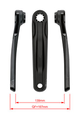 FSA Ebike Chainset CK-762 ISIS 22.0mm Black