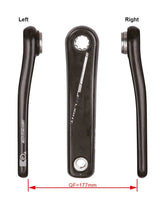 FSA Ebike black carbon crankset CK-8685-1 with ISIS drive, 18.7mm spindle, 165-175mm crank arms, bike components