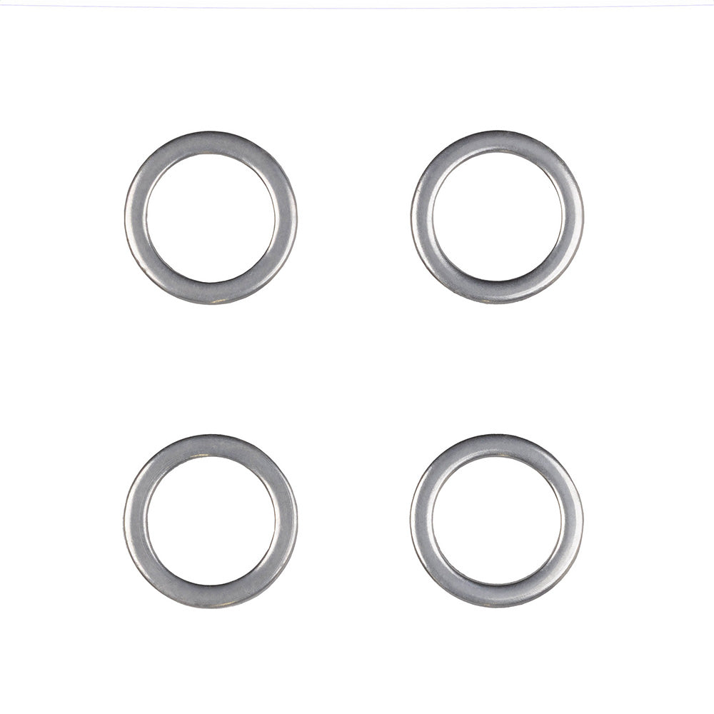MicroSHIFT crank pedal washers for durable pedal protection and secure fit, shown installed on bicycle pedals.