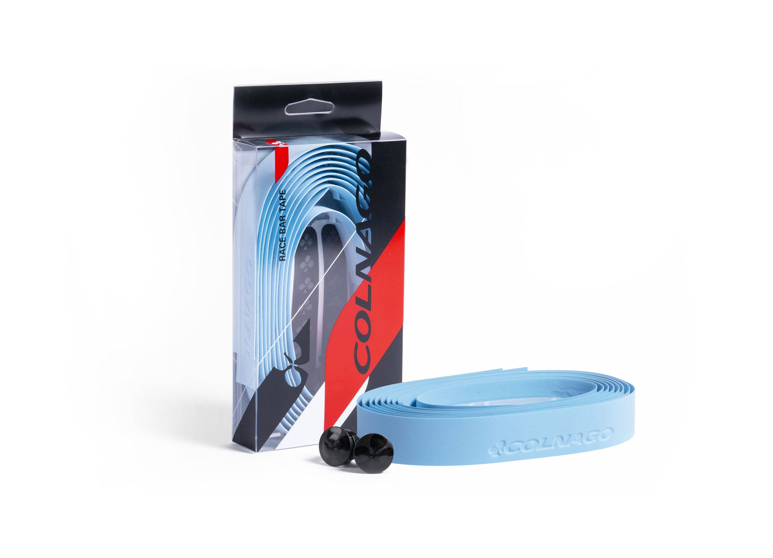 Colnago cork bar tape for road bikes with comfortable grip, UV-resistant material, caps, and matching tape for handlebar wrapping.