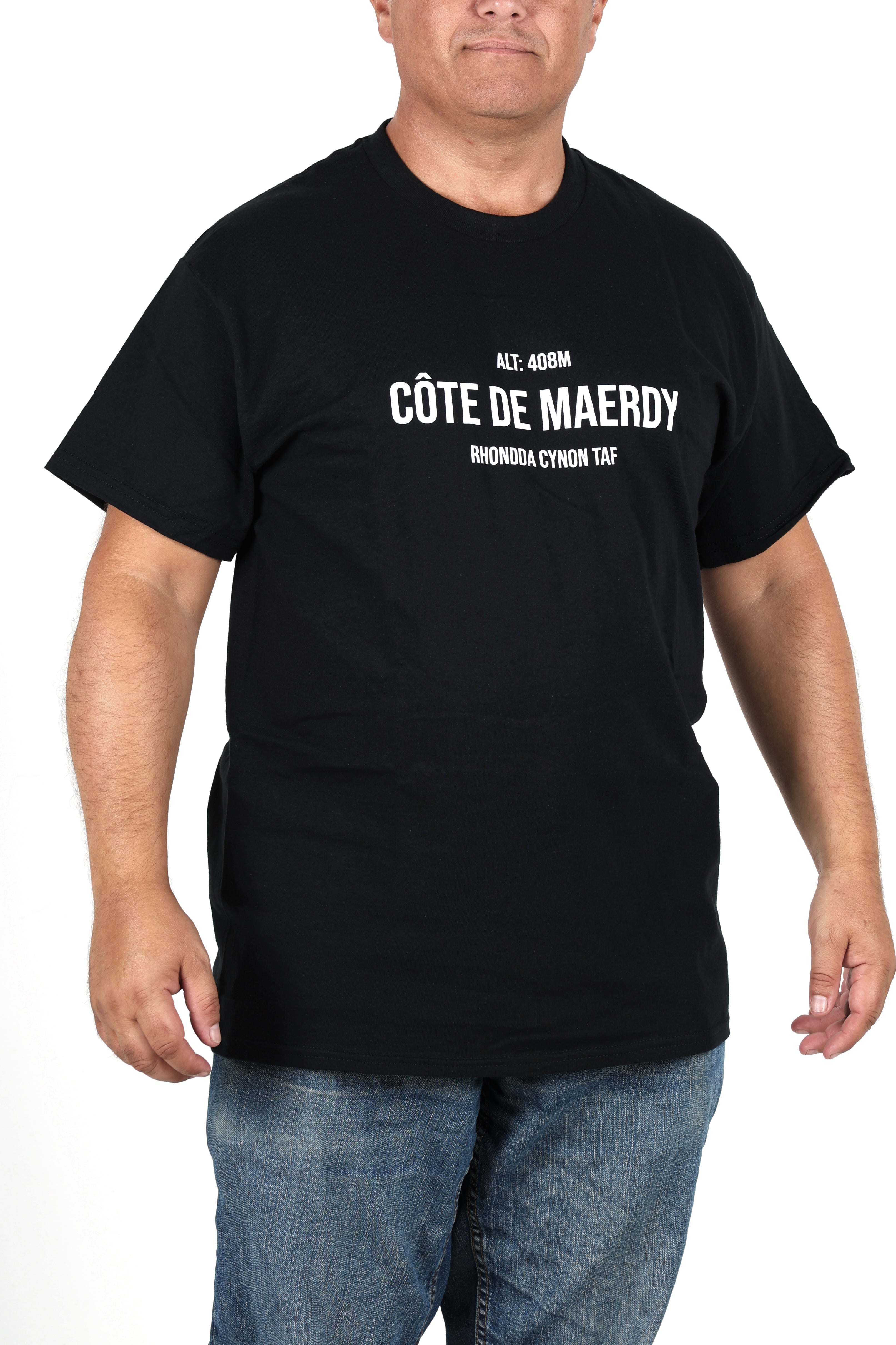 Global Cycling Club Tour de France 2027 T-shirt featuring a design inspired by the Côte de Mâerdy, casual cycling clothing.