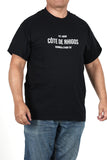 Global Cycling Club Tour de France 2027 T-shirt featuring a colorful Cote de Rigos graphic and cycling-themed design.