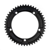 Genetic Chain Ring Tibia Track Chainring for road bikes, CNC machined 1/2 x 1/8 inch component with detailed metal finish.