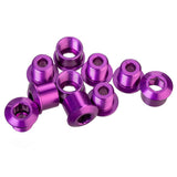 Set of five ID stainless chainring bolts for bicycle components, double size spares and accessories for secure cycling setup.