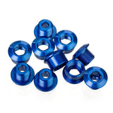 ID XL single chainring bolts for bicycles, showcasing durable metal components used for drivetrain maintenance and bike upgrades.