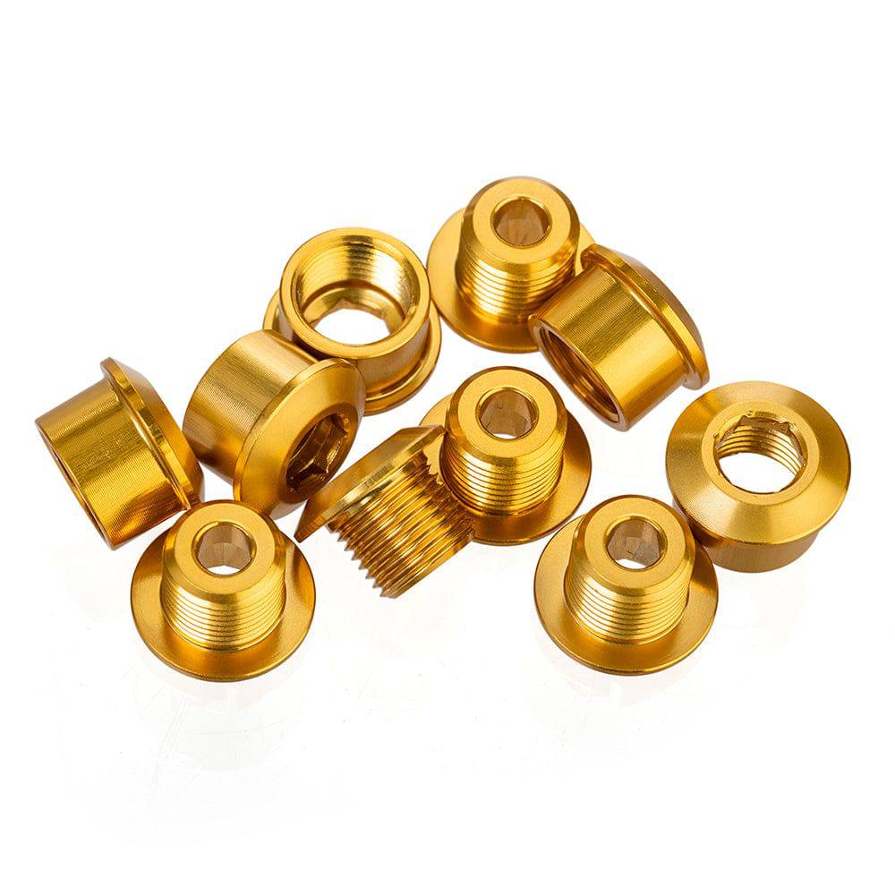 ID XL Chainring Bolts for bicycle drivetrain, showing close-up of durable component for optimal bike maintenance.