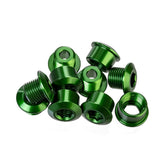 ID XL single chainring bolts for bicycle drivetrain, showing silver metal bolts on a white background.