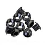 ID Chainring Bolts XL Single for bicycles, close-up of sturdy metal bolts used in drivetrain component maintenance.
