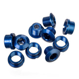 ID brand bike chainring bolts for secure drivetrain connection, featuring durable components and easy installation.