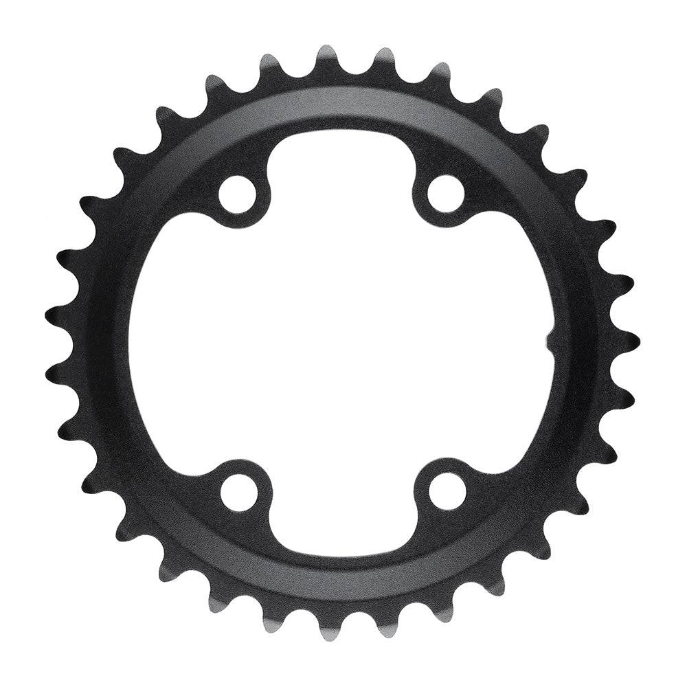 MicroSHIFT Sword 80 BCD road cycling chainring showing its teeth and mounting holes for bike components.