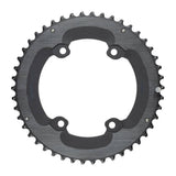 MicroSHIFT Sword 110 BCD road bike chainrings showing tooth profile and mounting holes for smooth shifting upgrade components.