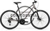 Grey Merida Crossway 10-V Women's MY26 hybrid bike with Shimano RD-M310 gears and V-brakes, shown from side view.