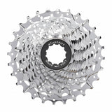MicroSHIFT H-Series 11-speed road bike cassette with steel chrome-plated 11-34T gears, featuring durable construction and precise shifting.