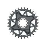 Sram Eagle GX D1 T-Type direct mount chainring with 3mm offset and 8-bolt dark polar finish, component for mountain bike drivetrain.