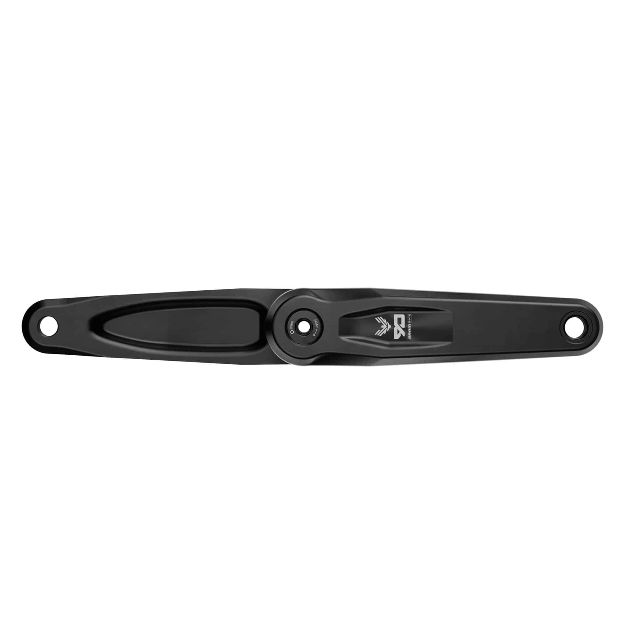 SRAM Eagle 90 ISIS crank arm assembly in black, 155mm length with Bosch cap and self-extracting bolt for mountain bike components